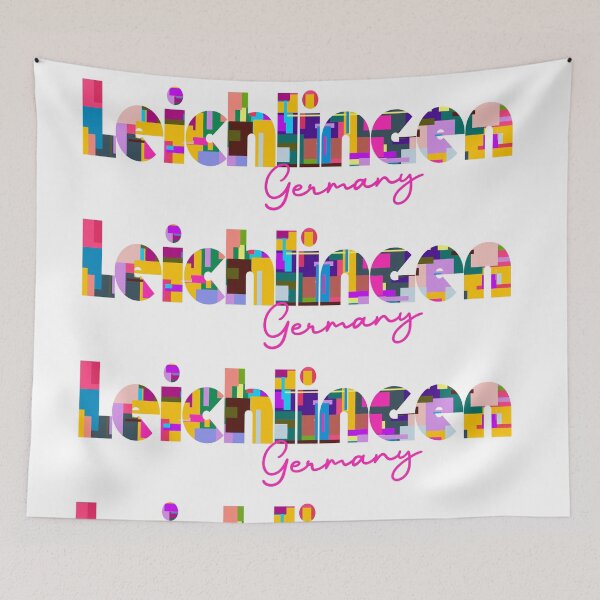 Item preview, Leichlingen, Germany, Vibrant Abstract City Typography Art designed and sold by Wanderful-roads.