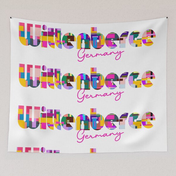 Item preview, Wittenberge, Germany, Vibrant Abstract City Typography Art designed and sold by Wanderful-roads.