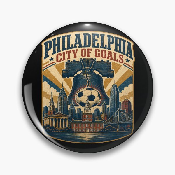 Item preview, Philadelphia City of Goals Retro Soccer Travel Shirt | Liberty Bell Skyline Vintage Americana Philadelphia Fan Design designed and sold by Globalcitytees.