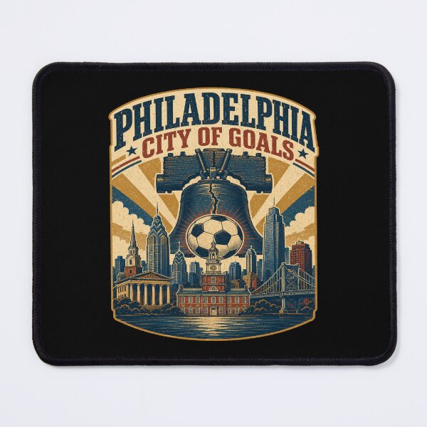 Item preview, Philadelphia City of Goals Retro Soccer Travel Shirt | Liberty Bell Skyline Vintage Americana Philadelphia Fan Design designed and sold by Globalcitytees.