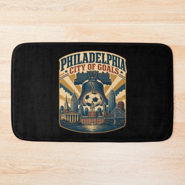 Item preview, Philadelphia City of Goals Retro Soccer Travel Shirt | Liberty Bell Skyline Vintage Americana Philadelphia Fan Design designed and sold by Globalcitytees.