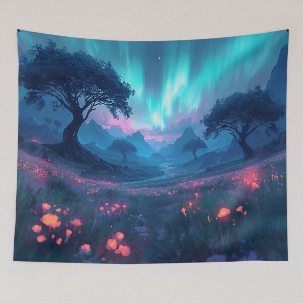 Item preview, Impressionist Skyroot Alien Fantasy Valley Landscape designed and sold by Luminous Wilds.