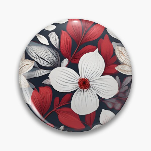 Item preview, Vibrant Wildflowers - White And Red Floral Leaves Pattern designed and sold by SassyArtistry.