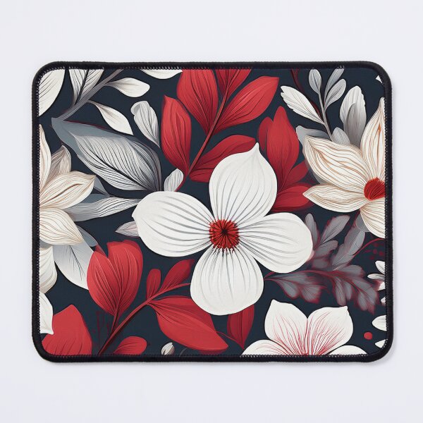 Item preview, Vibrant Wildflowers - White And Red Floral Leaves Pattern designed and sold by SassyArtistry.