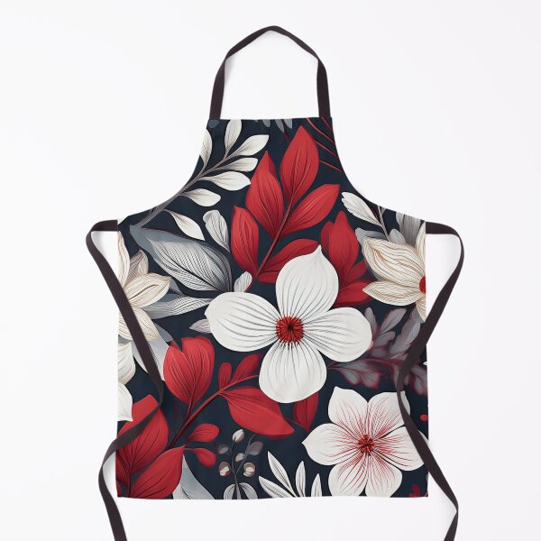 Item preview, Vibrant Wildflowers - White And Red Floral Leaves Pattern designed and sold by SassyArtistry.