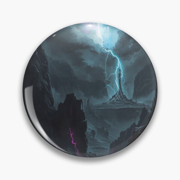 Item preview, Charcoal Neon Rootstorm Alien Canyon Landscape designed and sold by Luminous Wilds.
