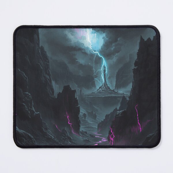 Item preview, Charcoal Neon Rootstorm Alien Canyon Landscape designed and sold by Luminous Wilds.