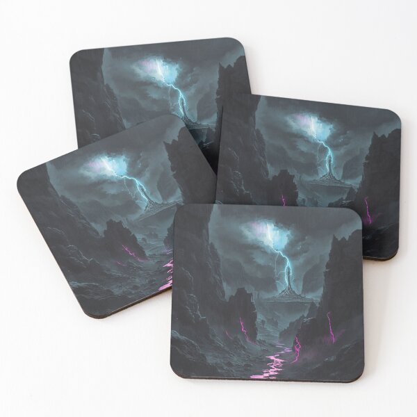 Item preview, Charcoal Neon Rootstorm Alien Canyon Landscape designed and sold by Luminous Wilds.