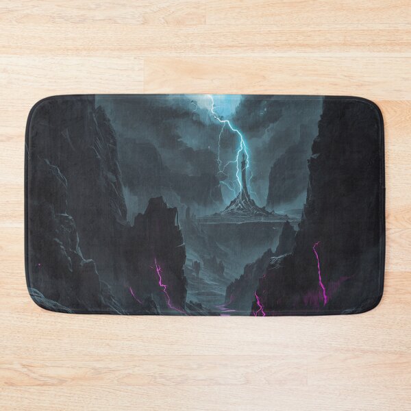 Item preview, Charcoal Neon Rootstorm Alien Canyon Landscape designed and sold by Luminous Wilds.