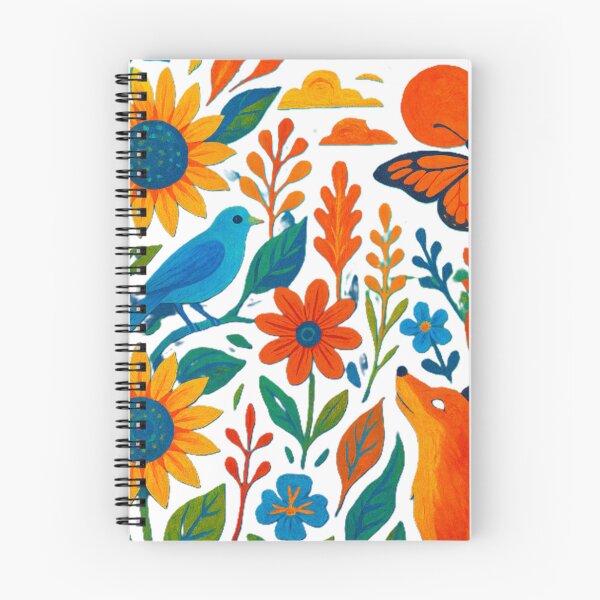 Item preview, Whimsical Folk Art Woodland Fox and Bluebird Meadow designed and sold by Nexus Space.