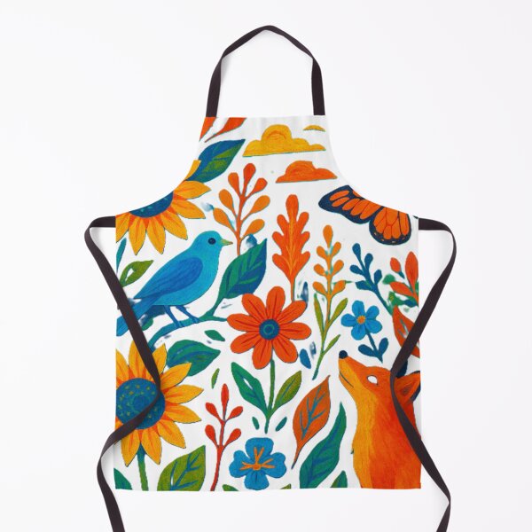 Item preview, Whimsical Folk Art Woodland Fox and Bluebird Meadow designed and sold by Nexus Space.
