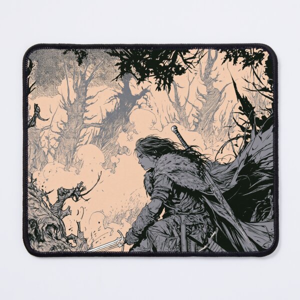 Item preview, Monster Hunter vs Dark Forest Fiend Panoramic Mat designed and sold by VectorForge.