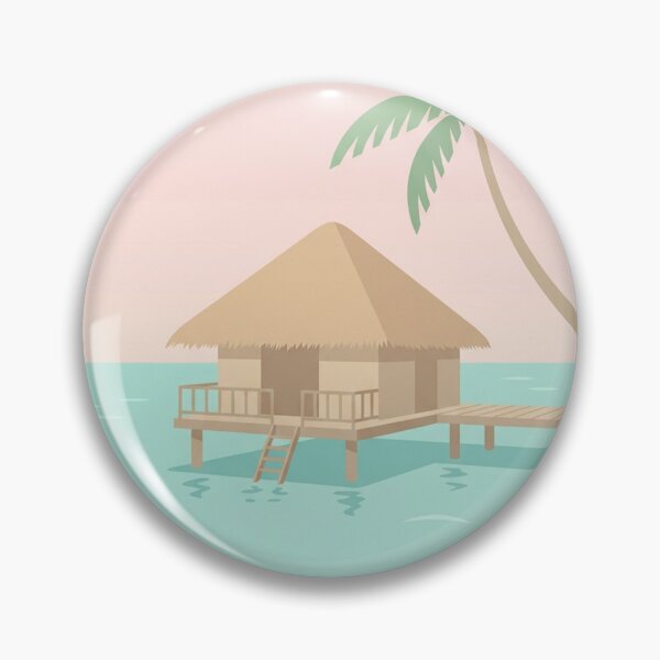 Item preview, Minimalist Maldives Water Bungalow Tropical Paradise designed and sold by DuckOddity.