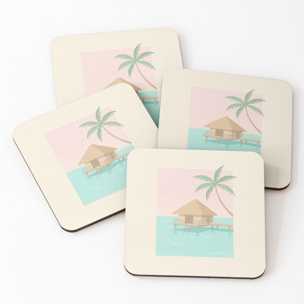 Item preview, Minimalist Maldives Water Bungalow Tropical Paradise designed and sold by DuckOddity.