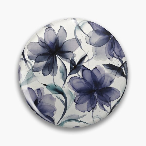 Item preview, Moody Indigo Watercolor Floral Pattern designed and sold by Clockwork and Bloom.