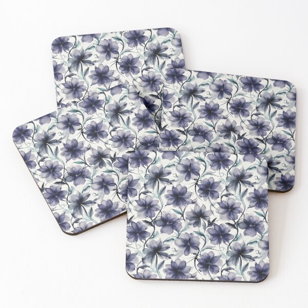 Item preview, Moody Indigo Watercolor Floral Pattern designed and sold by Clockwork and Bloom.