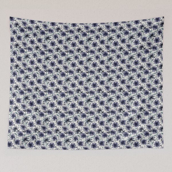 Item preview, Moody Indigo Watercolor Floral Pattern designed and sold by Clockwork and Bloom.