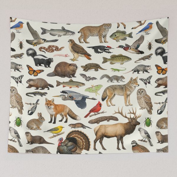 Item preview, Animals of Tennessee Retro Style Identification Chart designed and sold by kakarikihill.