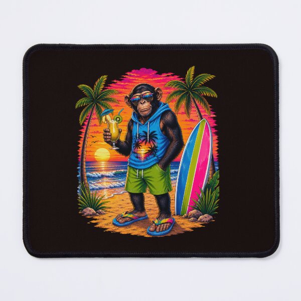 Item preview, Tropical Chimp Sunset Cocktail Beach Vacation T-Shirt designed and sold by Aimetoi.
