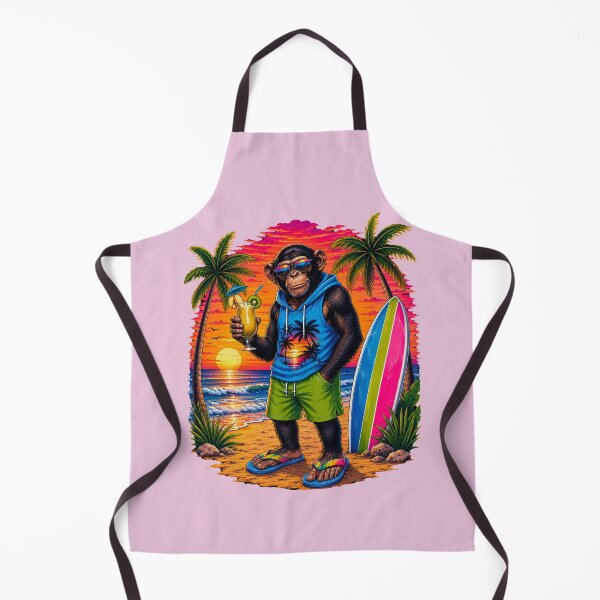 Item preview, Tropical Chimp Sunset Cocktail Beach Vacation T-Shirt designed and sold by Aimetoi.