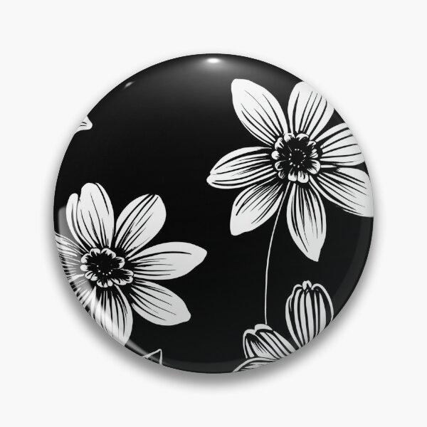 Item preview, White Wildflowers - Simply White flowers on black background designed and sold by SassyArtistry.
