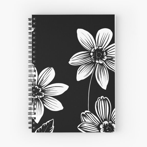 Item preview, White Wildflowers - Simply White flowers on black background designed and sold by SassyArtistry.