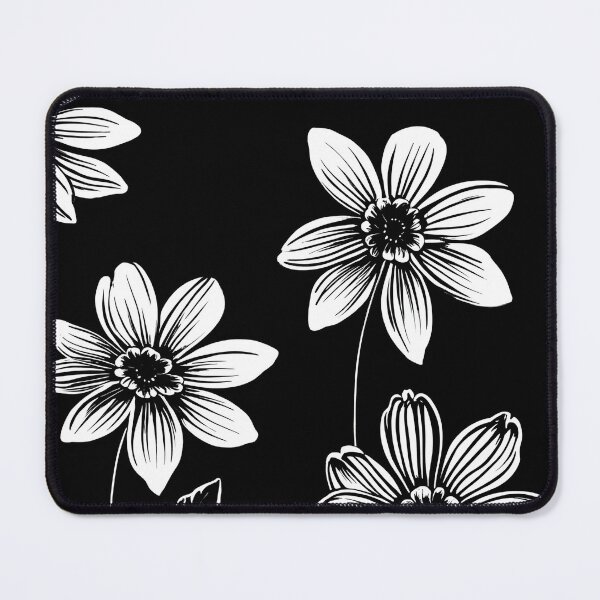 Item preview, White Wildflowers - Simply White flowers on black background designed and sold by SassyArtistry.