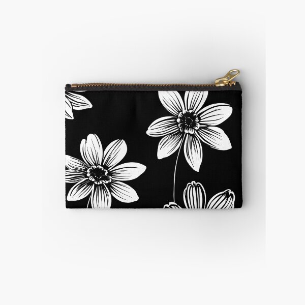 Item preview, White Wildflowers - Simply White flowers on black background designed and sold by SassyArtistry.