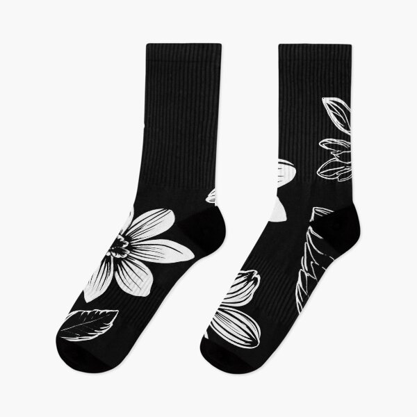Item preview, White Wildflowers - Simply White flowers on black background designed and sold by SassyArtistry.