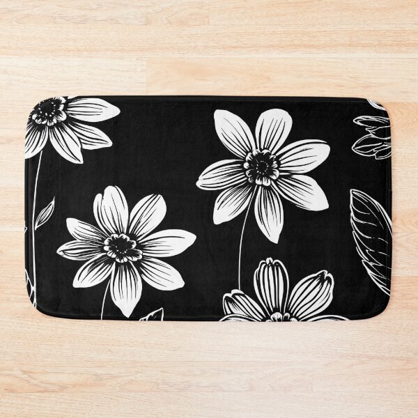 Item preview, White Wildflowers - Simply White flowers on black background designed and sold by SassyArtistry.