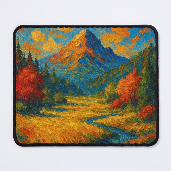 Item preview, Vibrant Sunlit Mountain Meadow Impasto Oil Painting designed and sold by Nexus Space.