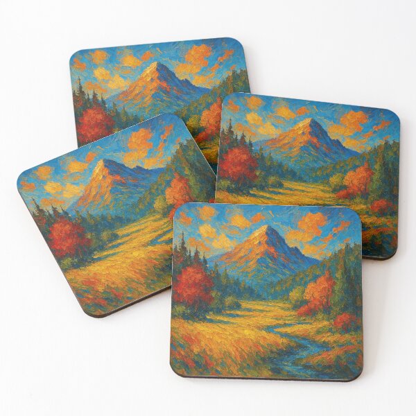 Item preview, Vibrant Sunlit Mountain Meadow Impasto Oil Painting designed and sold by Nexus Space.
