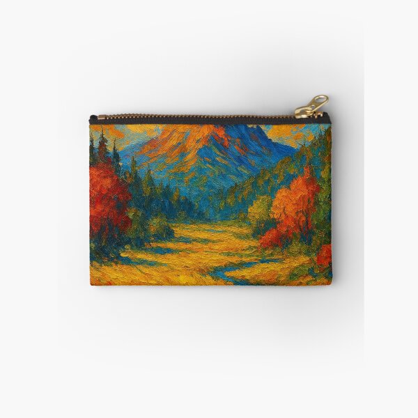 Item preview, Vibrant Sunlit Mountain Meadow Impasto Oil Painting designed and sold by Nexus Space.