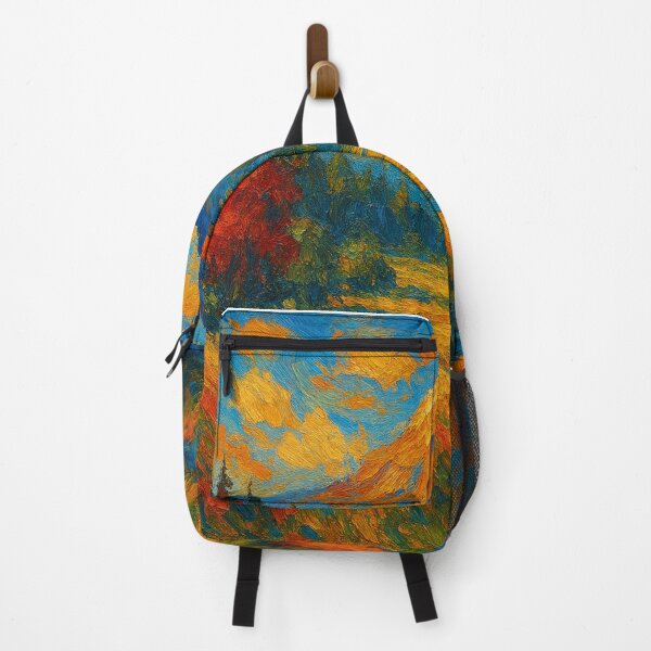 Item preview, Vibrant Sunlit Mountain Meadow Impasto Oil Painting designed and sold by Nexus Space.