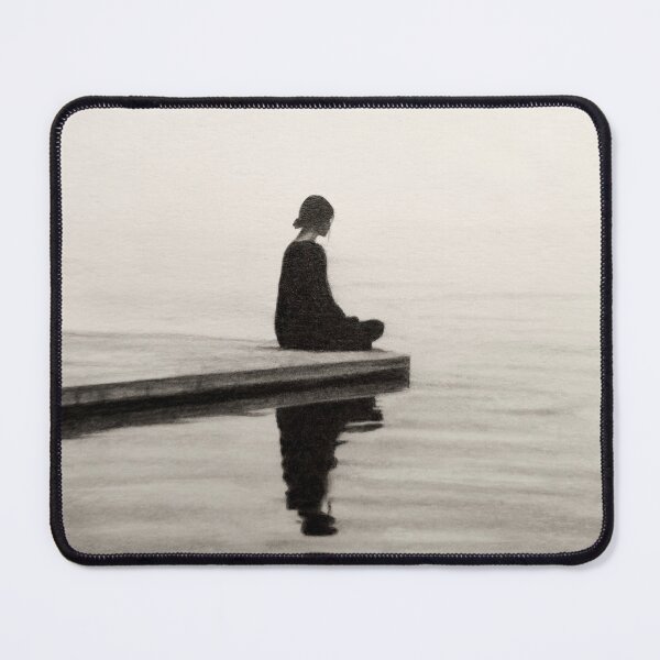 Item preview, Solitude on the Quiet Lake – Minimalist Pencil Drawing designed and sold by BoyanVBart.