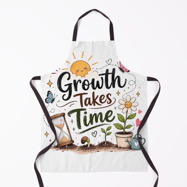 Item preview, Growth Takes Time Cute Motivational Plant Growth Illustration Aesthetic Quote designed and sold by Sanika arts .