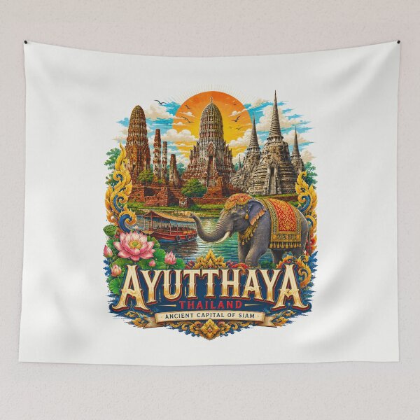 Item preview, World travel fly to Colorful Ayutthaya Thailand ancient capital of siam , brafdesign  designed and sold by Brafdesign.