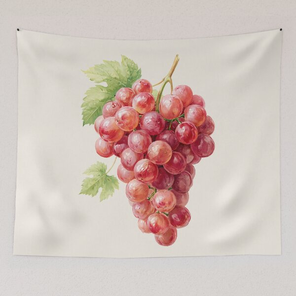 Item preview, Vintage Pink Grapes Watercolor designed and sold by junkydotcom.