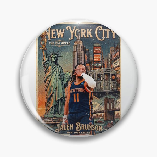 Item preview, Jalen Brunson King of New York ft. The Statue of Liberty with the Larry O'brien Trophy designed and sold by Tatay Arbie.