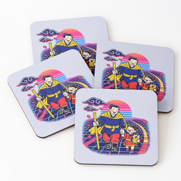 Item preview, Neon Retro Synthwave Ukiyo‑E Protector and Ward designed and sold by KungPowUnicorn.