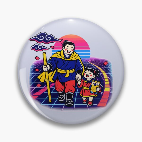 Item preview, Neon Retro Synthwave Ukiyo‑E Protector and Ward designed and sold by KungPowUnicorn.