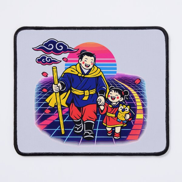 Item preview, Neon Retro Synthwave Ukiyo‑E Protector and Ward designed and sold by KungPowUnicorn.