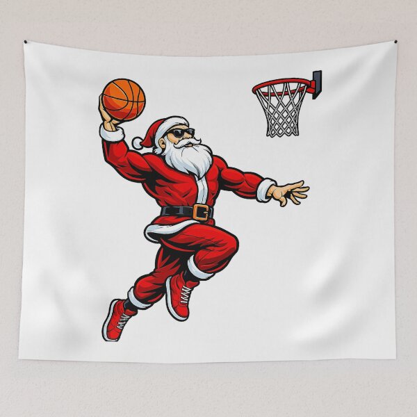 Item preview, Santa Slam Dunk Basketball Christmas Illustration with Holiday Sports Fun designed and sold by allistermariam.