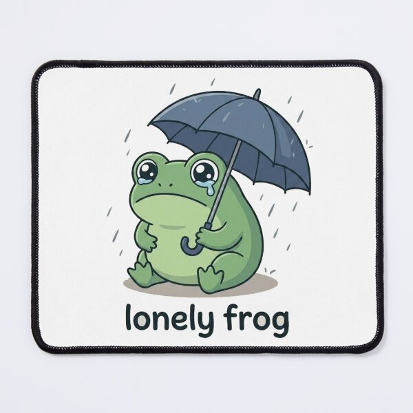 Item preview, Lonely Frog Cute Cartoon Design | Sad Kawaii Frog Under Umbrella | Emotional Animal Lover Gift designed and sold by morning sun.