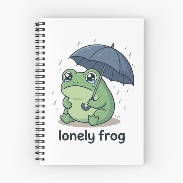 Item preview, Lonely Frog Cute Cartoon Design | Sad Kawaii Frog Under Umbrella | Emotional Animal Lover Gift designed and sold by morning sun.