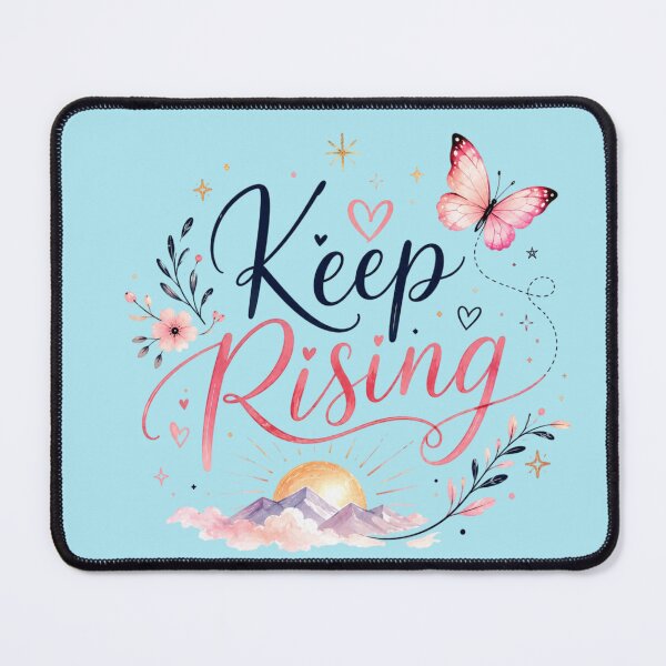 Item preview, Keep Rising Cute Inspirational Typography Design | Motivational Butterfly & Sunrise Aesthetic designed and sold by Sanika arts .