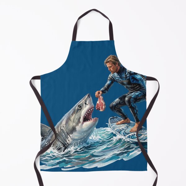 Item preview, Surfer Feeding Great White Shark Meat Realistic Art designed and sold by rich-moda.