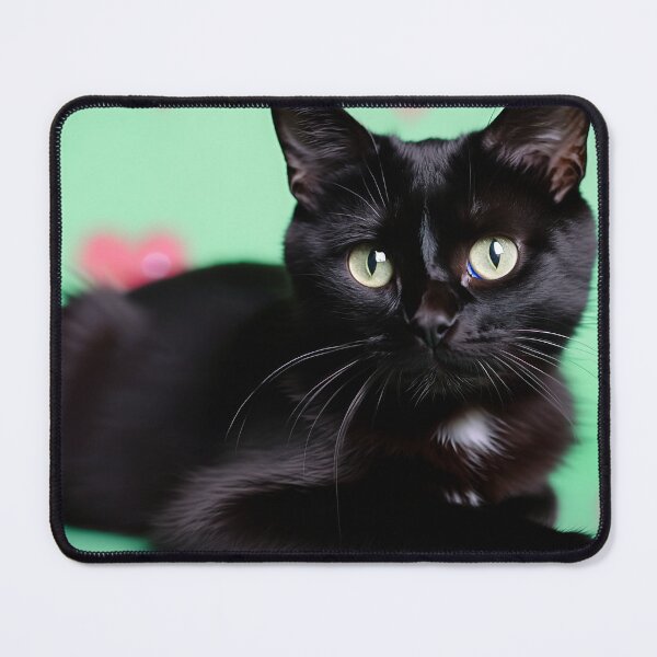 Item preview, Cute Black Cat In Green Hearts designed and sold by SassyArtistry.