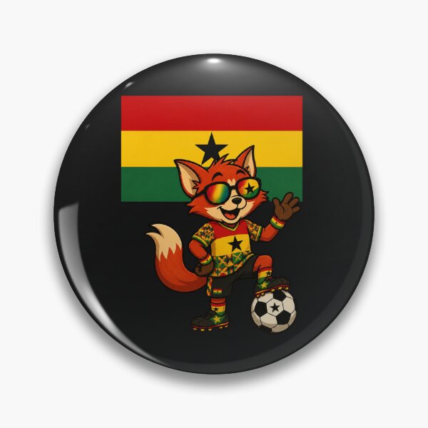 Item preview, Ghana Football Fox Mascot,  Black Stars Soccer Fan designed and sold by Right-UR.