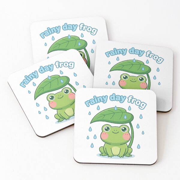 Item preview, Cute Rainy Day Frog Design | Kawaii Frog Under Leaf Umbrella | Adorable Nature Lover Gift designed and sold by morning sun.